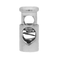 Metal Cord Lock - One Holed Cylinder 5 mm - Silver