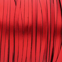 Rouge Métallique - Lacet en Cuir de Kangourou - 3 mm