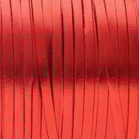 Metallic Foil Red - Kangaroo Leather Lacing 3 mm