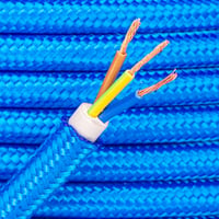 Metallic Royal Blue Braided Electric Cable - Ø 7mm