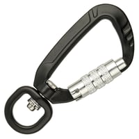 Carabiner swivel eye twist lock 90 x 40 mm black