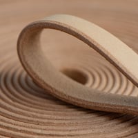 20mm Flat Top Grain Leather Strap - Naturel