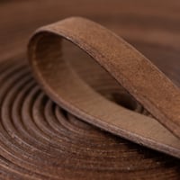 20mm Flat Top Grain Leather Strap - Beige