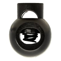 Black Cord Lock Round Plastic 23 x 18 mm