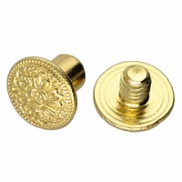 'Gold' Flower Decorative Screws 6 mm - Set of 10 Pieces