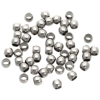 4 mm - Satz mit 50 Edelstahlperlen rund - Silber