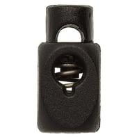 Black - Cord Lock Square Plastic - 17 x 9 mm