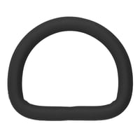 Black Silicone 25 x 4 mm Stainless Steel D-ring