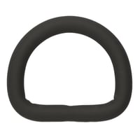 Black Silicone 20 x 4 mm Stainless Steel D-ring