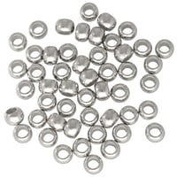 4 mm - Set of 50 Acrylic Beads Round - Silver