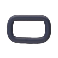 Navy Blue Silicone 20 x 4 mm Stainless Steel Square Ring