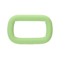Green Silicone 20 x 4 mm Stainless Steel Square Ring