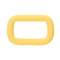 Yellow Silicone 20 x 4 mm Stainless Steel Square Ring