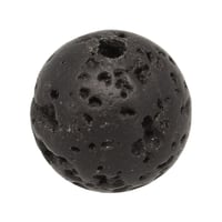 Round Black Lava Mineral Bead - 8 x 8 mm, 1 mm