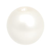 White Round Glass Imitation Pearl Bead - 8 x 8 mm, 1 mm