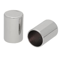 12 x 20 mm 'Nickel' Metal Cord End caps