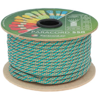 Aquamarine Blau & Golden Copper Glamour - Helix DNA Paracord 550 Type III - 30 m