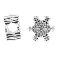 Metal Bead Snowflake - Silver