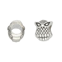 Metal Bead Owl - Silver