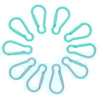 Turquoise Aluminium Carabiner Clips - 10 pcs