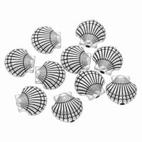 Shell-Shaped Metal Beads - 10 pcs
