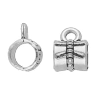 Silver Metal Cord Tube with Ring 5 mm