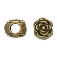 Antique Brass Rose Metal Bead