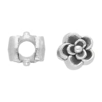 Argent Fleur Perle Métallique