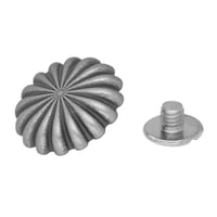 Concho with Screw - Round Parachute Silver - 20 mm