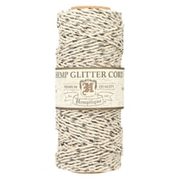 Natural Silver & Black  - 1mm - Hemp Rope by Hemptique (62.5 meter)