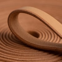 16mm Flat Top Grain Leather Strap - Naturel