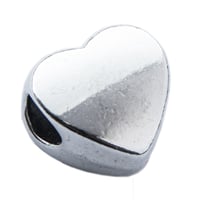 Metal Bead 'heart' 10.5 mm