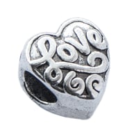 Metal Bead 'Love' heart