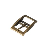 Double-Barred Belt Buckle Antique Brass 16 mm