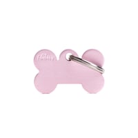 Personalisierter Hundeknochenanhänger (Klein) - Rosa Aluminium