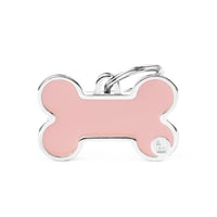 Personalised Handmade Dog Bone Tag (Large) - Pink