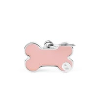 Personalised Handmade Dog Bone Tag (Small) - Pink
