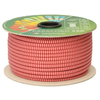 Poppy Red & White Shockwave Paracord 550 Type III - 30 m