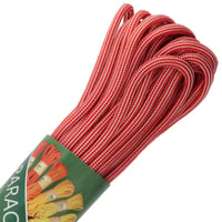 Poppy Red & White Stripes Paracord 550 Type III - ca. 10 m