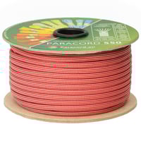 Poppy Red & White Stripes Paracord 550 Type III - 30 m