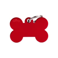 Personalised Dog Bone Tag (Large) - Red Aluminium