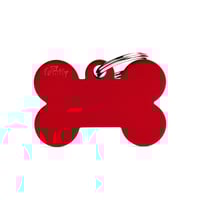 Personalised Dog Bone Tag (Large) - Red Aluminium
