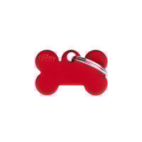 Personalised Dog Bone Tag (Small) - Red Aluminium
