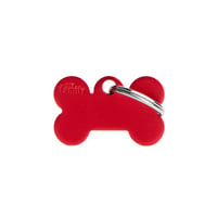 Médaille d'Os de Chien Personnalisée (Petite) - Rouge Aluminium