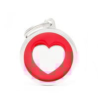 Personalised Heart Round Tag (Large) - Red