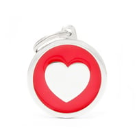 Personalised Heart Round Tag (Large) - Red