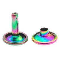 Double Cap Rivet 'Neo-Chrome / JetFuel' 7x7 mm