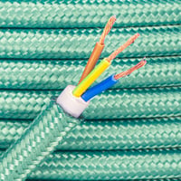 Sea Green Braided Electric Cable - Ø 7mm