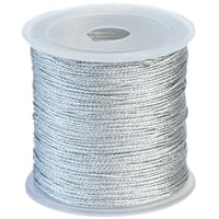 Silber - Runde metallische Schmuckkordel - 1mm