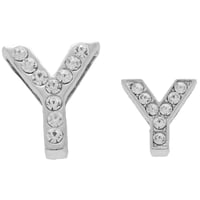 Letter "Y" Bead Shiny Silver 12 mm